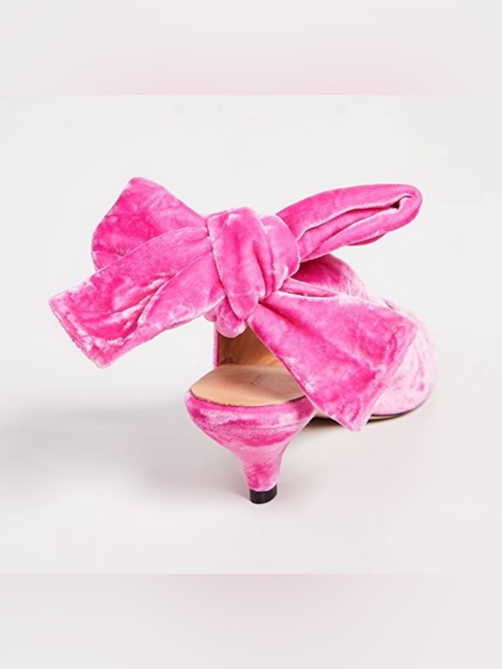 Brand new Hot Pink Velvet Ganni Sabine Bow Kitten Heel Slingback